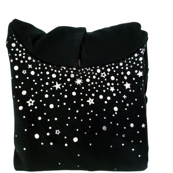 Cat & Jack Ribbed cuffs and hem Starry Night Hoodie Sweatshirt S (6/7) Black - Picture 4 of 5